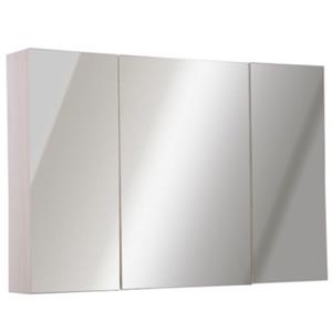 Kleankin Spiegelschrank mit Ablageflächen und drei Spiegeltüren weiß