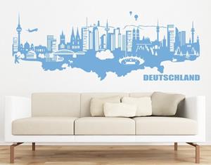 Klebefieber Wandtattoo Architektur & Skyline Detailierte Deutschland Skyline