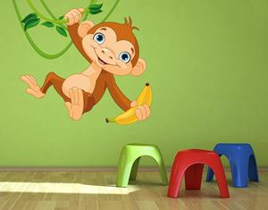 Klebefieber Wandtattoo Kinderzimmer Schaukelnder Affe