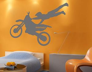 Klebefieber Wunschtext-Wandtattoo Kinderzimmer No.RS131 Wunschtext Motocross