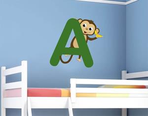 Klebefieber Wandtattoo Kinderzimmer Kinder ABC - Affe