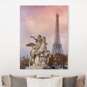 Klebefieber Leinwandbild Reiterstatue vor Eiffelturm