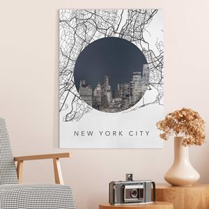 Klebefieber Leinwandbild Stadtplan Collage New York City