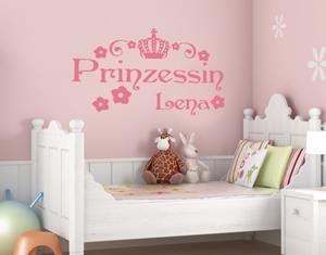 Klebefieber Wunschtext-Wandtattoo Kinderzimmer Wunschtext-Prinzessin