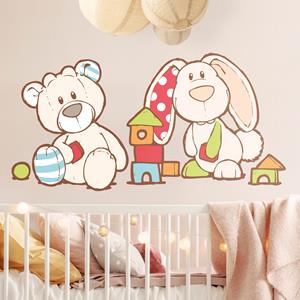 Klebefieber Wandtattoo 4-teilig NICI - My First NICI - Bär und Hase spielen