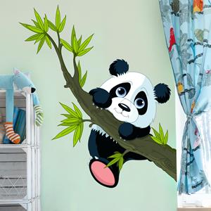 Klebefieber Wandtattoo Kletternder Panda