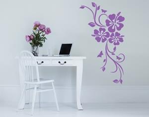 Klebefieber Wandtattoo Blumen Hibiskus-Ecke