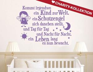 Klebefieber Wandtattoo Kinderzimmer Spruch Schutzengel Tag und Nacht