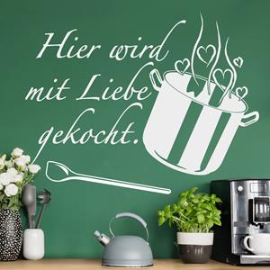 Klebefieber Wandtattoo Küchenspruch Mit Liebe gekocht