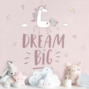 Klebefieber Wandtattoo Dream Big Einhorn