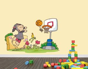 Klebefieber Wandtattoo Kinderzimmer NICI - Jolly Lucy beim Basketball