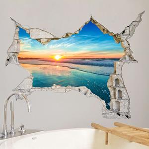 Klebefieber Wandtattoo 3D Sonnenaufgang Meer