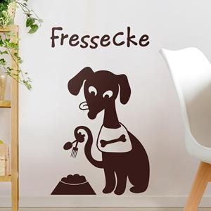 Klebefieber Wandtattoo Küchenspruch 3-teilig Hunde-Fressecke