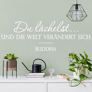 Klebefieber Wandtattoo Spruch Du lächelst...