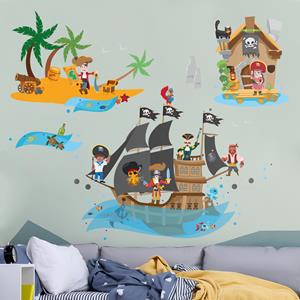 Klebefieber Wandtattoo 43-teilig Piratenschiff Schatzinsel Mega Set