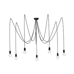 Nowodvorski Lighting Hanglamp Spider in zwart, 7-lamps