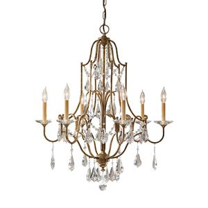 FEISS Kroonluchter Valentina, 6-lamps, brons/kristal