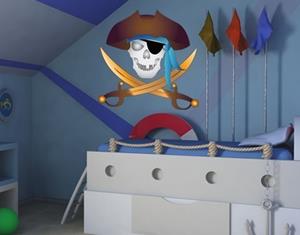 Klebefieber Wandtattoo Kinderzimmer Achtung Piraten