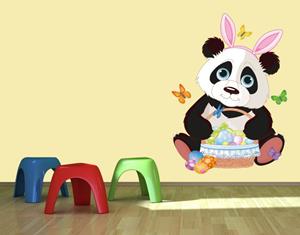 Klebefieber Wandtattoo Kinderzimmer Pandabär mit Hasenohren