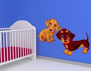 Klebefieber Wandtattoo Kinderzimmer Hundewelpen