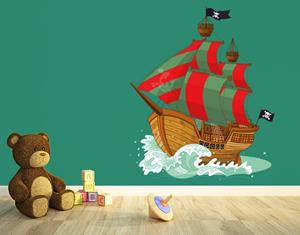 Klebefieber Wandtattoo Kinderzimmer Piratenschiff