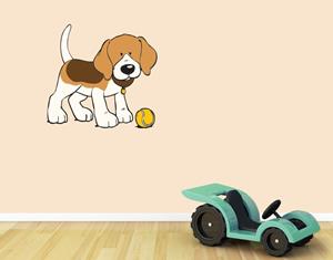 Klebefieber Wandtattoo Kinderzimmer NICI - Beagle mit Tennisball