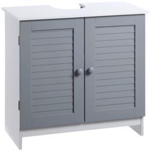 Kleankin Badezimmerschrank mit verstellbarem Regal weiß/grau