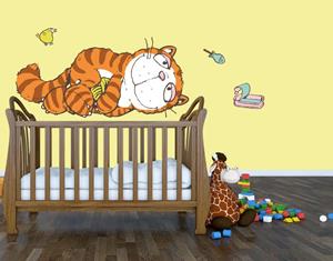 Klebefieber Wandtattoo Kinderzimmer NICI - Cool Cats Hungry liegend