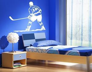 Klebefieber Wunschtext-Wandtattoo Kinderzimmer Eishockeyspieler