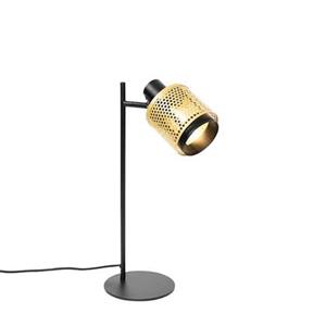 QAZQA Tafellamp kayden - Goud/messing - Industrieel - L 24.5cm