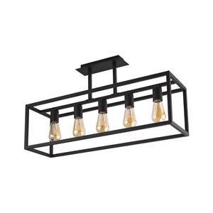 Nowodvorski Strakke hanglamp Crate 5-lichts zwart 9047