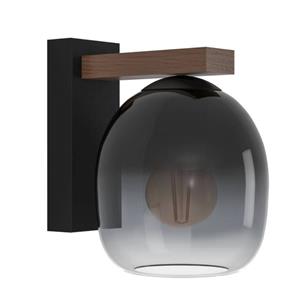 EGLO Filago wandlamp van rookglas 1-lamp