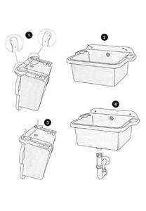 Practisan Waschbecken »G2-ESZ4-9PRU« (Sonstige, 1-St), Ausgussbecken ink. Ablaufgarnitur und Befestigung
