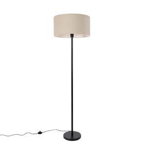 QAZQA Vloerlamp simplo stof - Zwart - Design - D 50cm