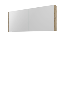 Proline Xcellent spiegelkast met 2 dubbel gespiegelde deuren 140 x 60 x 14 cm, raw oak