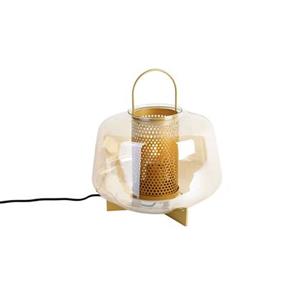 QAZQA Tafellamp kevin - Goud/messing - Art Deco - D 30cm