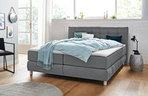 andas Boxspring Salo XXL in fluwelige look of structuurstof, 6 breedten in extra lang 220 cm, 4 hardheden