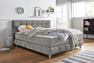 andas Boxspring Salo XXL in fluwelige look of structuurstof, 6 breedten in extra lang 220 cm, 4 hardheden