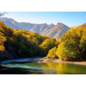 Papermoon Fotobehang Autumn Mountain forest river
