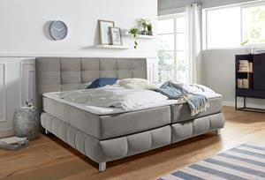 andas Boxspring Salo XXL in fluwelige look of structuurstof, 6 breedten in extra lang 220 cm, 4 hardheden