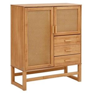 Home affaire Highboard Jolene met rotan-vlechtwerk op de deurfronten, van massief hout, in twee verschillende kleurvarianten