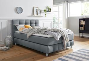 andas Boxspring Salo XXL in fluwelige look of structuurstof, 6 breedten in extra lang 220 cm, 4 hardheden