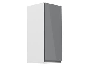 Mobistoxx Hoge keukenkast ASPAS 1 deur rechts 30 cm wit/hoogglans grijs