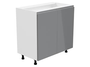 Mobistoxx Keukenkast ASPAS 2 deuren 80 cm wit/hoogglans grijs