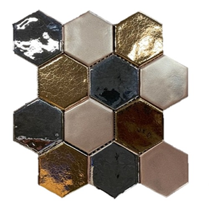 Terre d'Azur Hexagonale Mosaic wandtegel 28x30cm mix