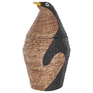 beliani Aufbewahrungskorb Natur aus Wasserhyazinthe Pinguin Form 68 cm Spielzeugkorb für Kinderzimmer - Natürlich