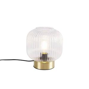 QAZQA Tafellamp karel - Goud/messing - Art Deco - D 200mm