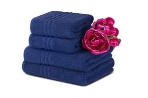 Konsimo Handtuch Set »Handtuchset & Duschtuchset MANTEL marineblau 4-tlg«