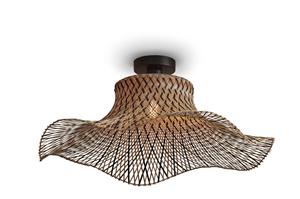 GOOD&MOJO Plafondlamp Ibiza Bamboe, 65cm - Naturel/Zwart