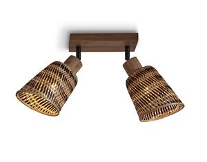 GOOD&MOJO Plafondlamp Java 2-lamps, Bamboe - Naturel/Zwart